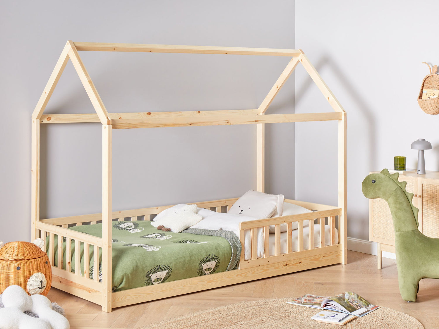 Beliani - COSSAYE - Kinderbed - Lichtbruin - 90 x 200 cm - Grenenhout