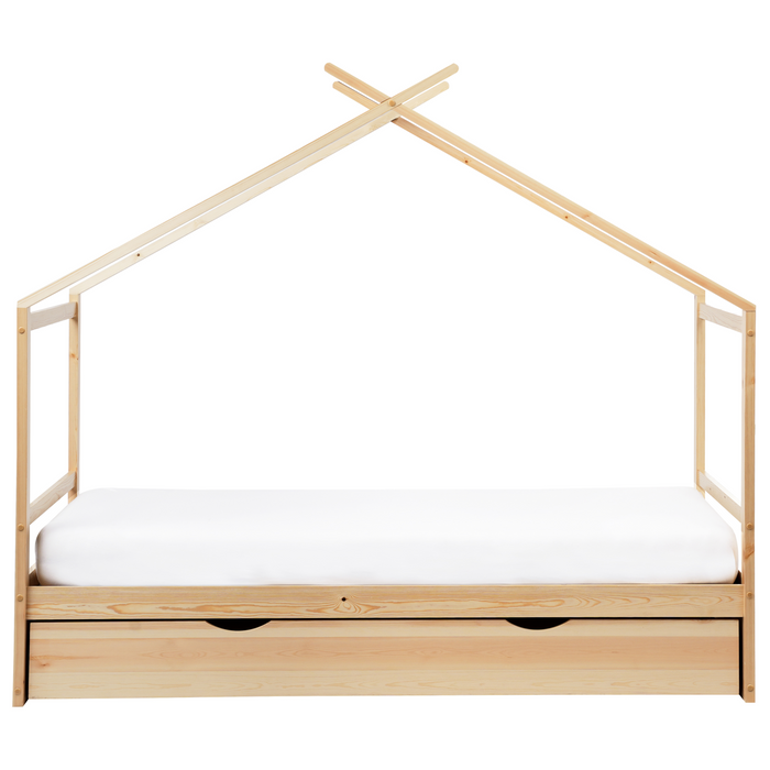 Beliani-ORGEVAL-Daybed voor kinderen-Lichtbruin-90 x 200 cm-Grenenhout