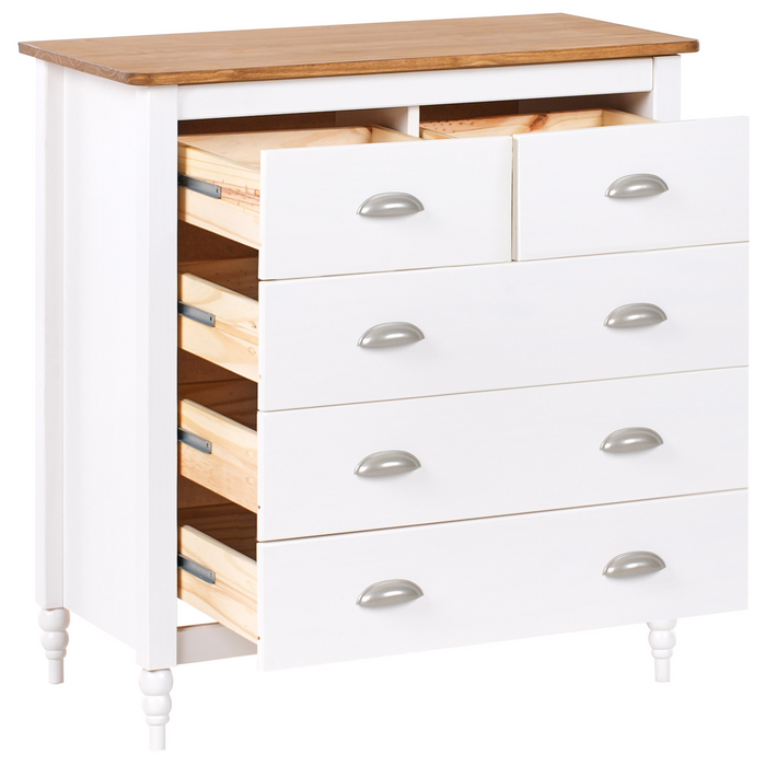 Beliani - SHILLINGTON - Ladekast - Wit|Lichthout - Dennenhout