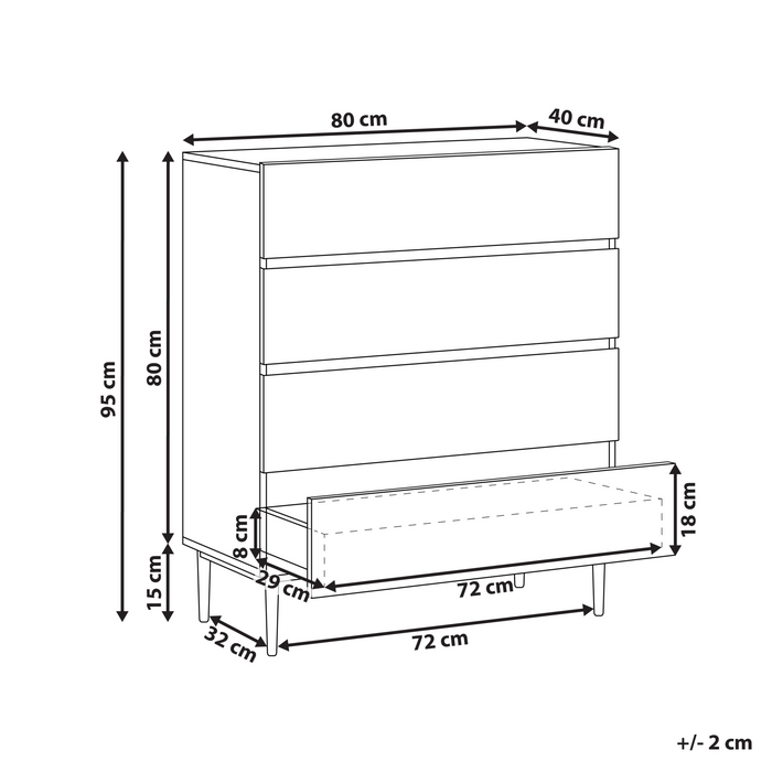 Beliani - BLYTHE- Ladekast 4 lades - Bruin - MDF