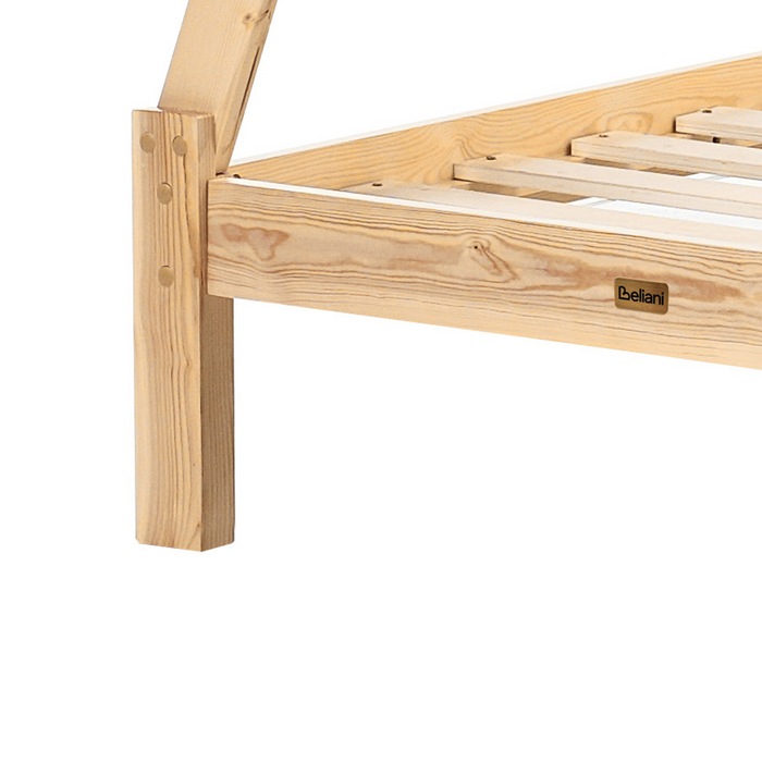 Beliani - DEVAY - Kinderbed - Lichtbruin - 90 x 200 cm - Grenenhout