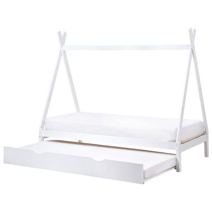 Beliani-TALMONTIERS-Onderschuifbed-Wit-90 x 200 cm-Grenenhout