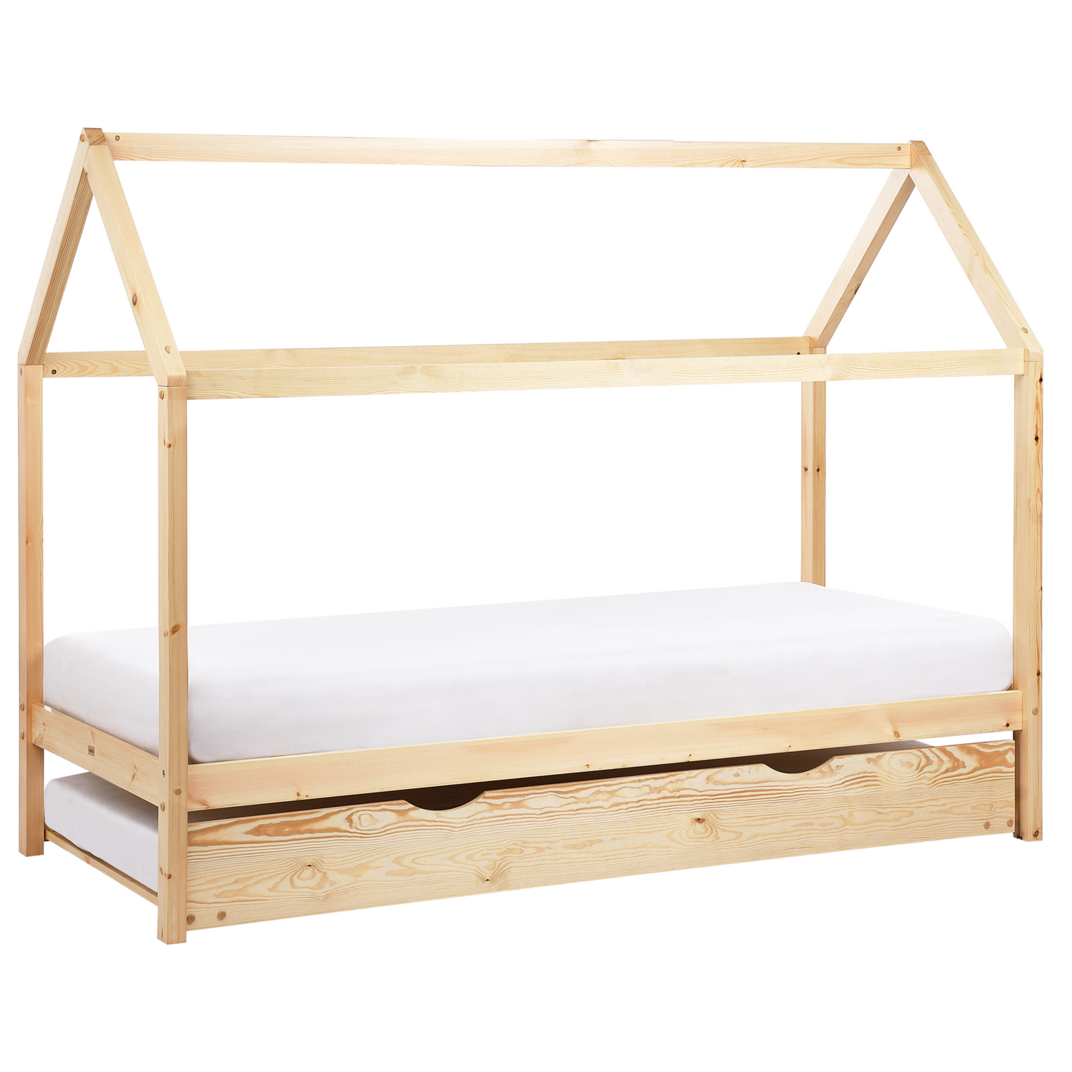 Beliani - CRILLON - Onderschuifbed - Lichtbruin - 90 x 200 - Hout