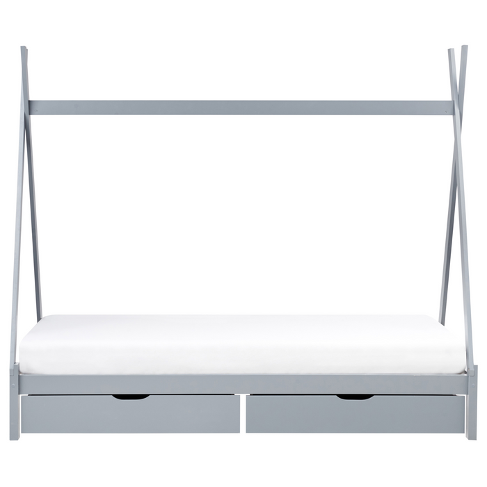 Beliani-DEVAY-Kinderbed met opbergruimte-Grijs-90 x 200 cm-Grenenhout