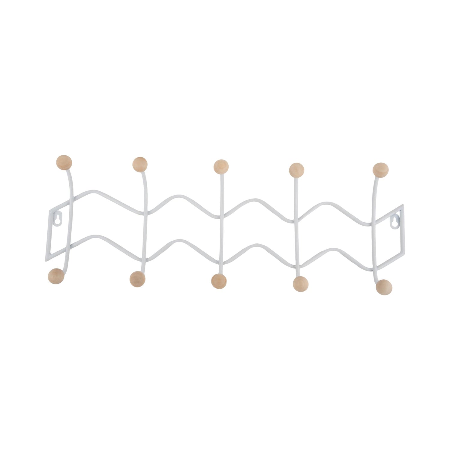 Present Time Kapstok Double Zig Zag - Wit - 61x6.5x20cm