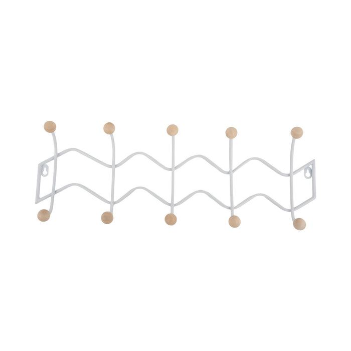 Present Time Kapstok Double Zig Zag - Wit - 61x6.5x20cm