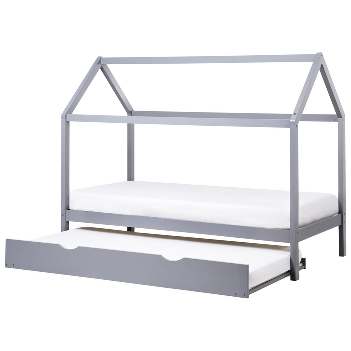 Beliani - CRILLON - Onderschuifbed - Grijs - 90 x 200 - Hout