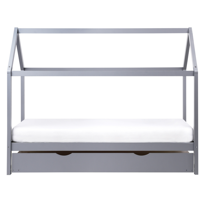 Beliani - CRILLON - Onderschuifbed - Grijs - 90 x 200 - Hout