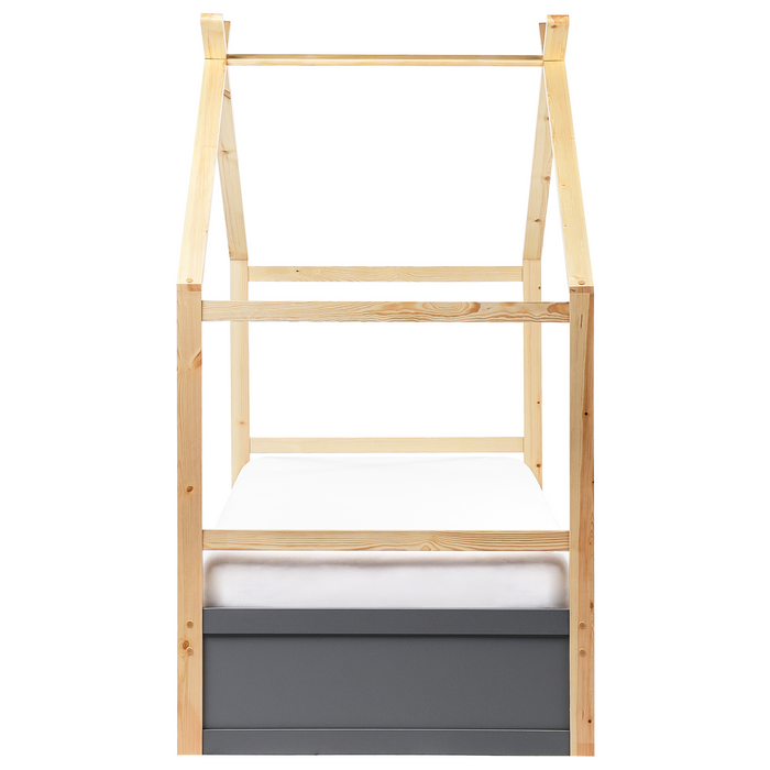Beliani-ORGEVAL-Daybed voor kinderen-Grijs-90 x 200 cm-Grenenhout