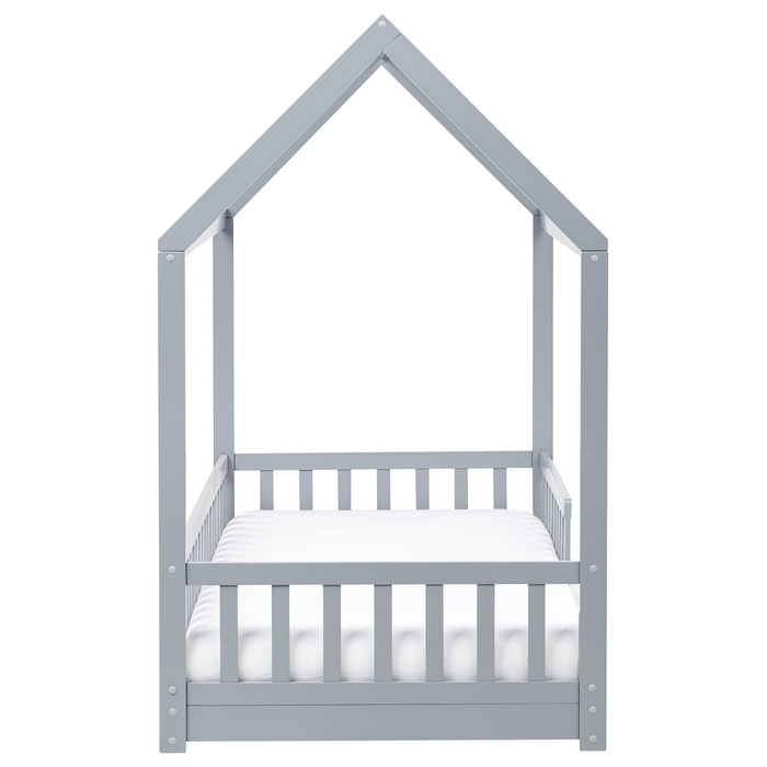 Beliani - COSSAYE - Kinderbed - Grijs - 90 x 200 cm - Grenenhout