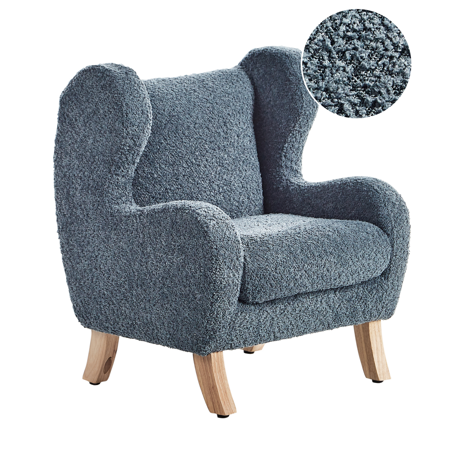 Beliani - FARUM - Kinderfauteuil - Donkerblauw - Bouclé