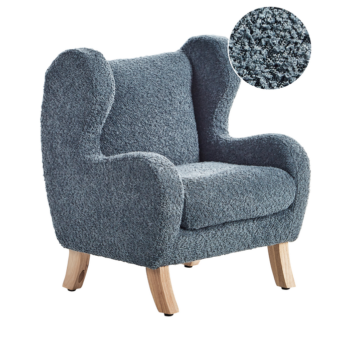 Beliani - FARUM - Kinderfauteuil - Donkerblauw - Bouclé