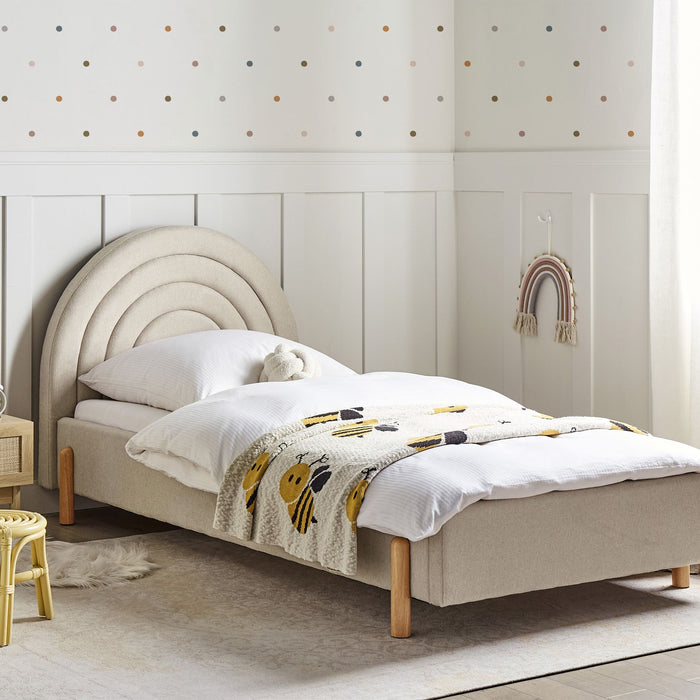 Beliani - ANET - Bed - Beige - 90 x 200 cm - Stof