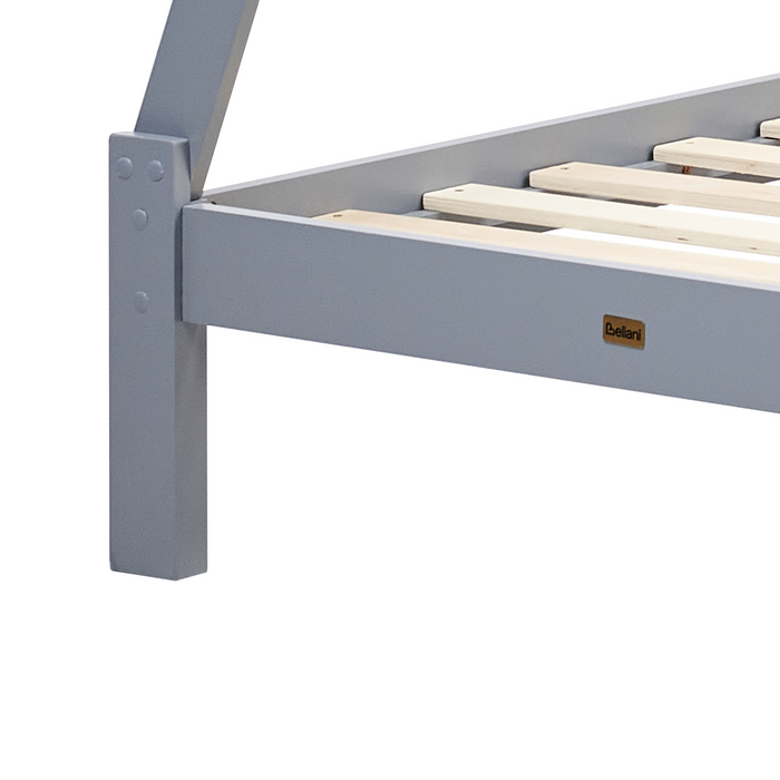 Beliani - DEVAY - Kinderbed - Grijs - 90 x 200 cm - Grenenhout