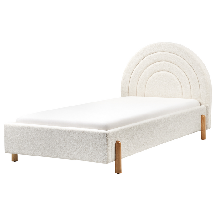 Beliani - ANET - Bed - Gebroken wit - 90 x 200 cm - Bouclé