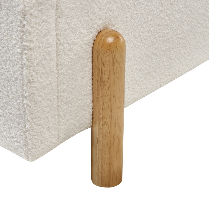 Beliani - ANET - Bed - Gebroken wit - 90 x 200 cm - Bouclé