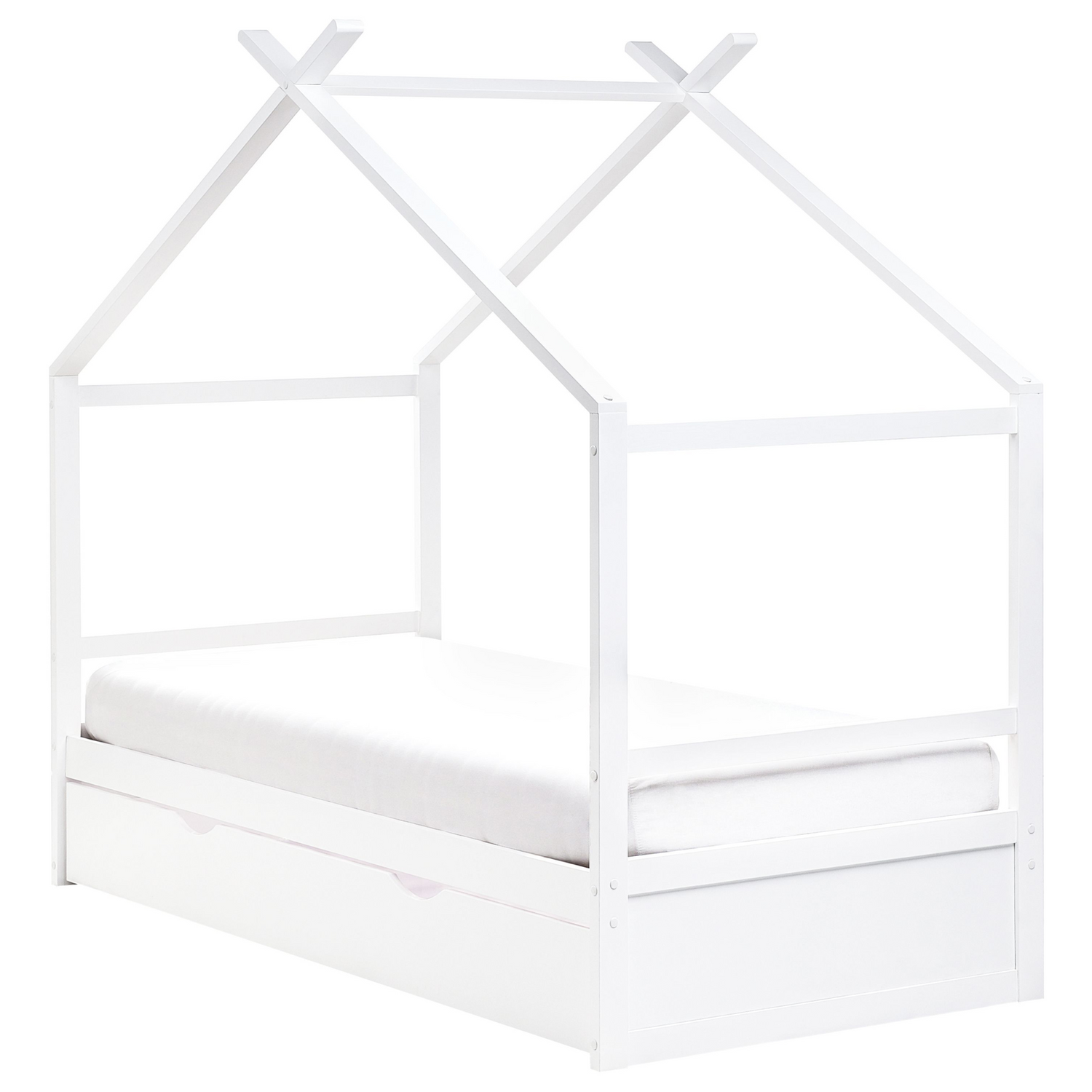 Beliani-ORGEVAL-Daybed voor kinderen-Wit-90 x 200 cm-Grenenhout