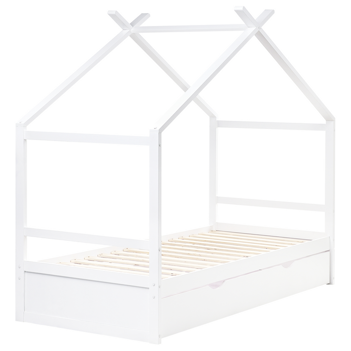 Beliani-ORGEVAL-Daybed voor kinderen-Wit-90 x 200 cm-Grenenhout