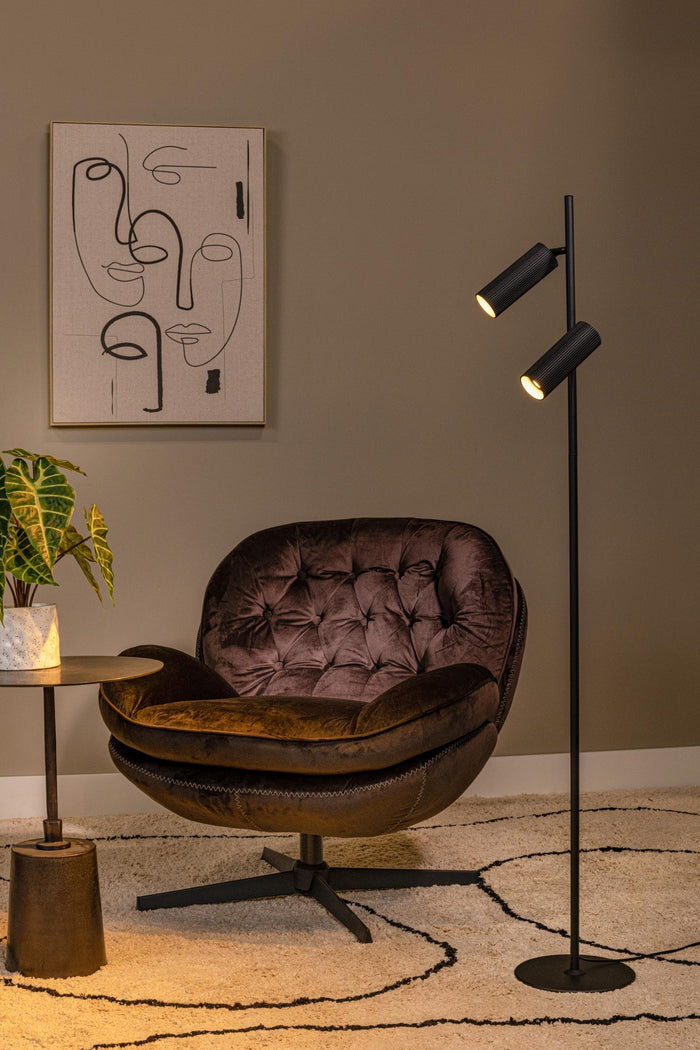 Lucide CLUBS Vloerlamp - Zwart