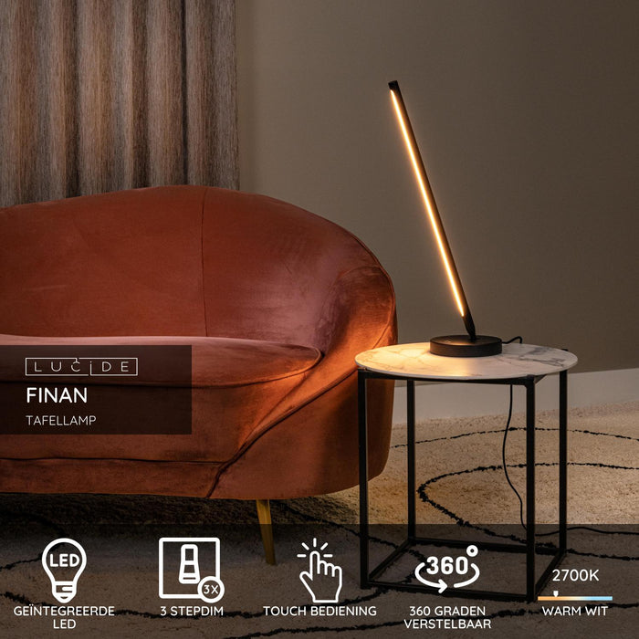 Lucide FINAN Tafellamp - Zwart