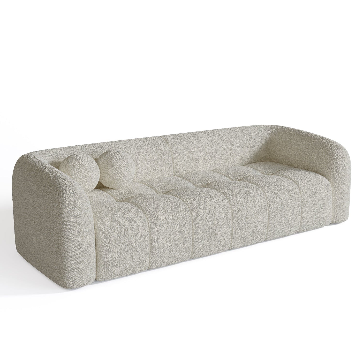 Sofa 3 zits crème bouclette 226cm