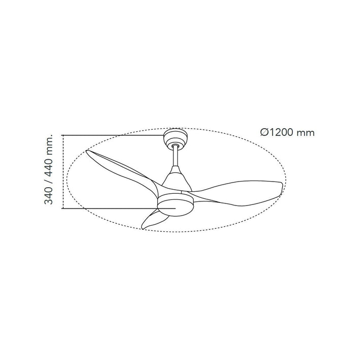CristalRecord Plafondventilator Stel Ø 120 cm wit