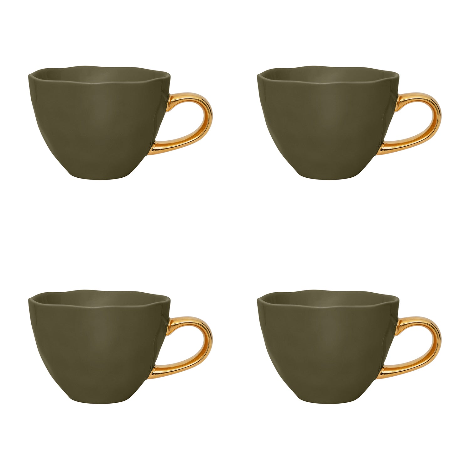 Urban Nature Culture Good Morning Cappuccino / Theekop - Donkergroen - 4 st.