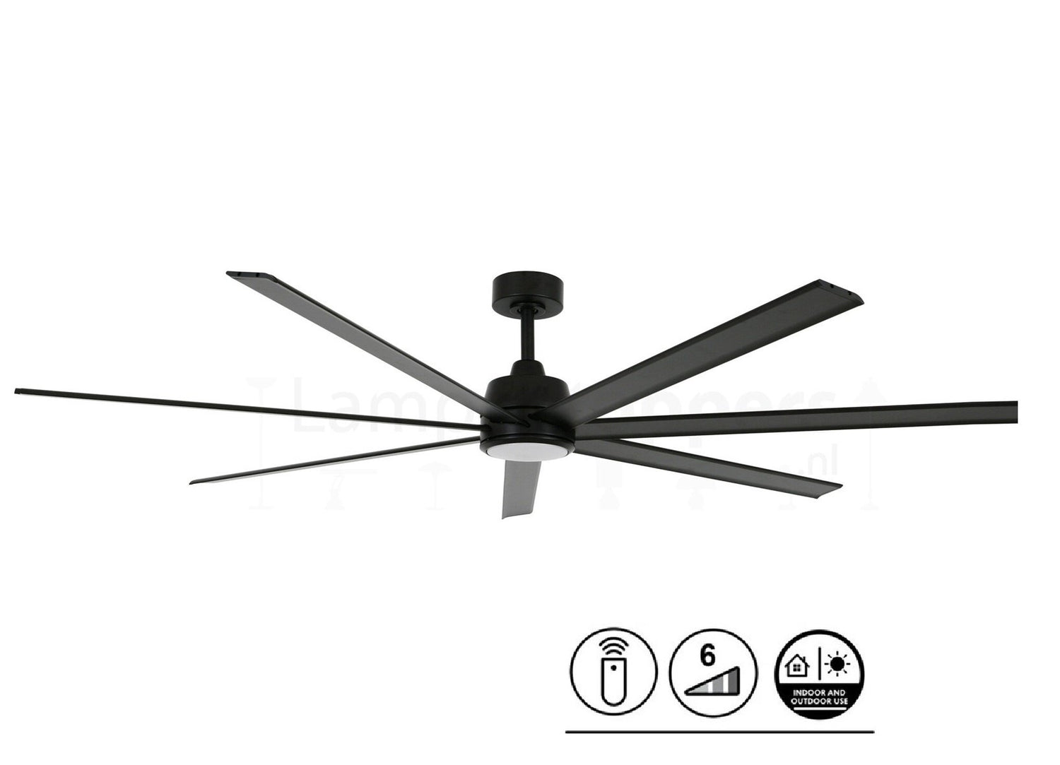 Lucci Air Plafondventilator Atlanta II Zwart XL Ø 183cm 12W Led Incl
