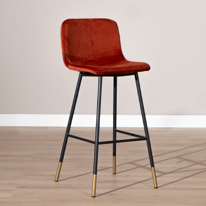 Bronx71 Velvet barkruk Mikky koper 68 - 79 cm - barkrukken set van 4