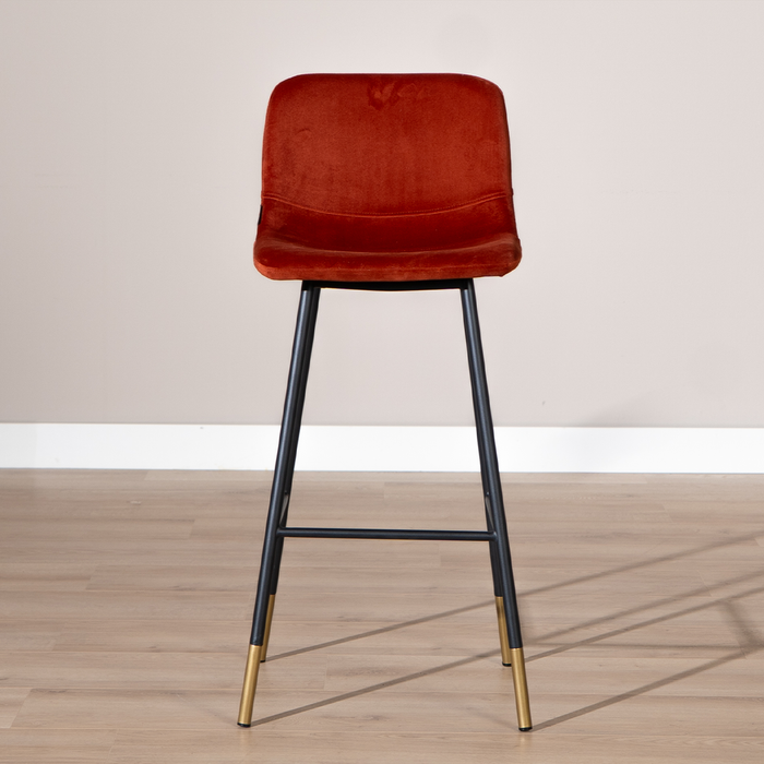 Bronx71 Velvet barkruk Mikky koper 68 - 79 cm - barkrukken set van 4