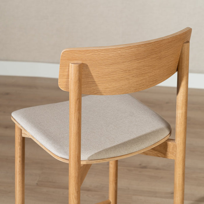 Bronx71 Scandinavische barkruk Inez naturel eiken| off white 70 cm