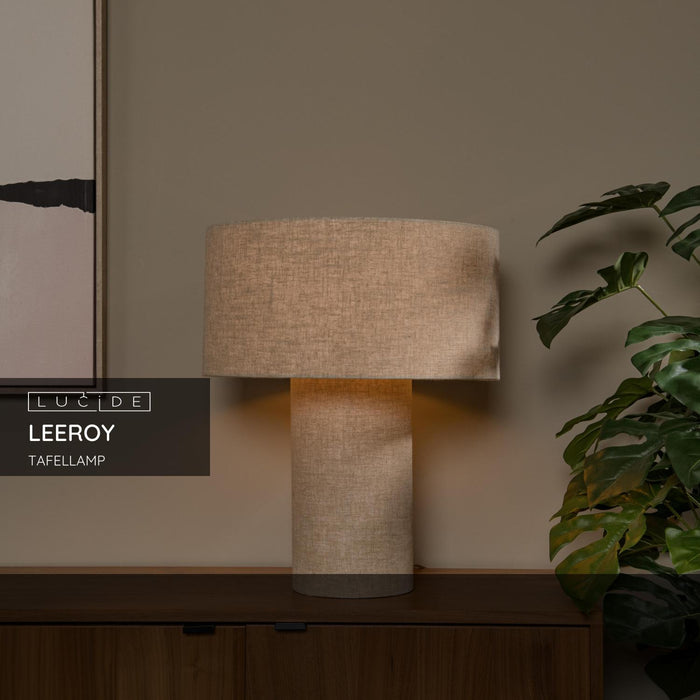 Lucide LEEROY Tafellamp - Taupe