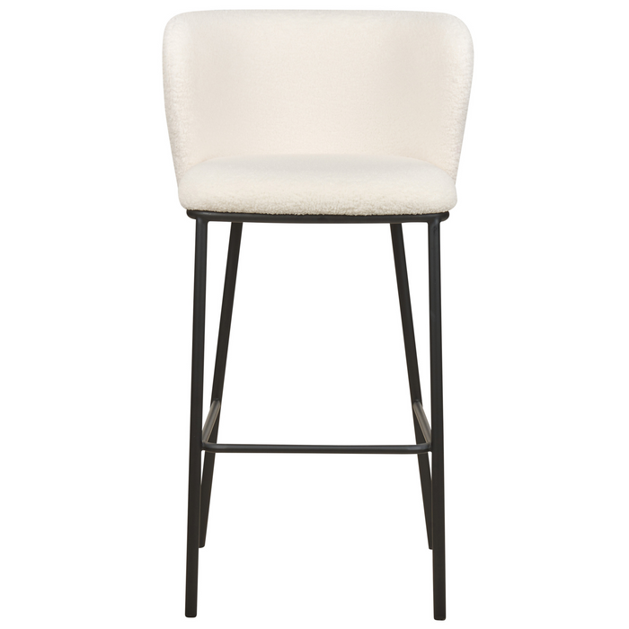 Beliani - MINA - Barkrukken set van 2 - Gebroken wit - Bouclé