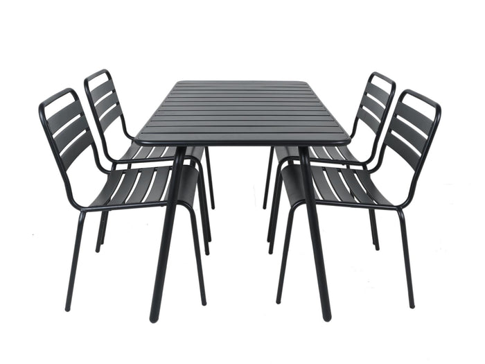 Metalen tuinset Max zwart 150 cm