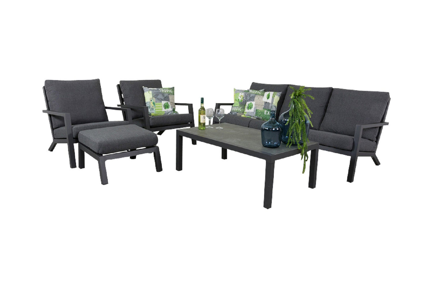 VDG Atlanta loungeset - 5 delig (inclusief hocker)
