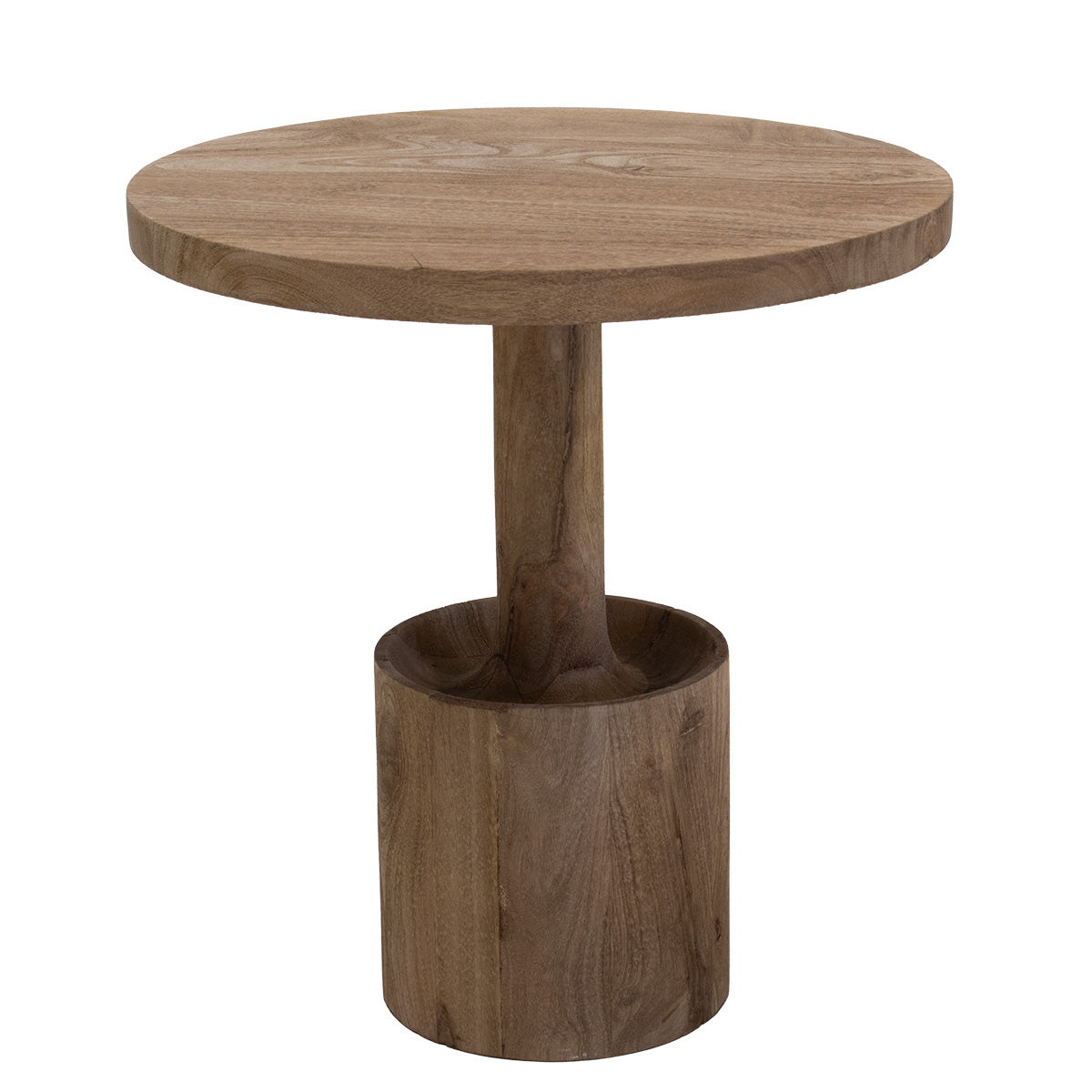 Giga Meubel - Bijzettafel Rond 45cm - Naturel Mangohout - Stacy