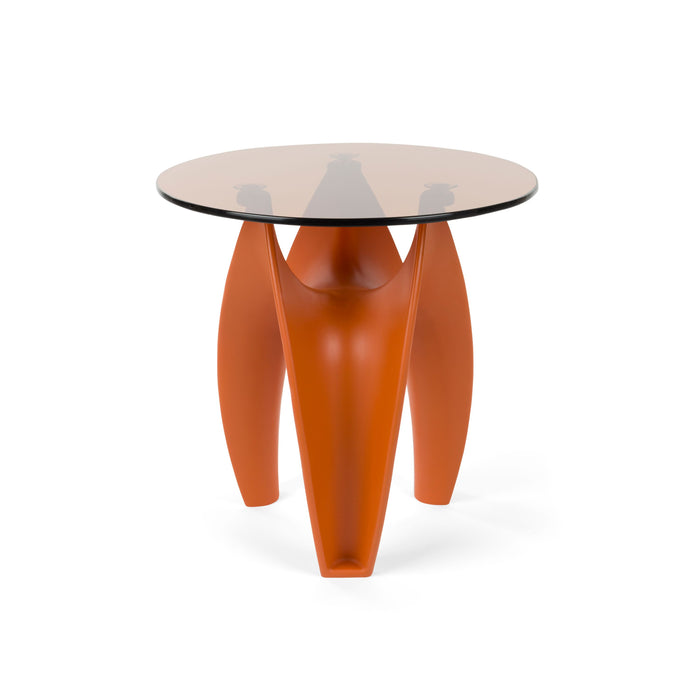 Bold Monkey Hactua Bijzettafel Rond 40 cm Glas - Oranje