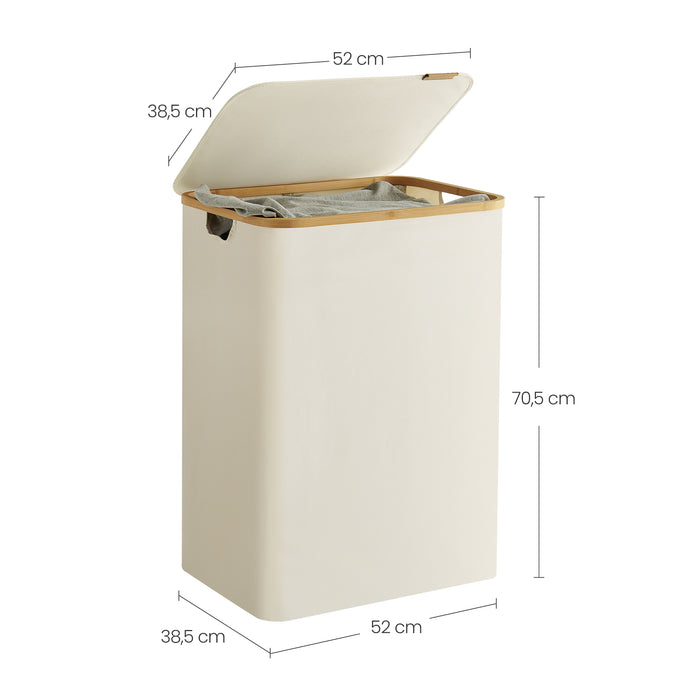 ACAZA Wasmand - Wassorteerder - 2 vakken - Bamboe - Beige