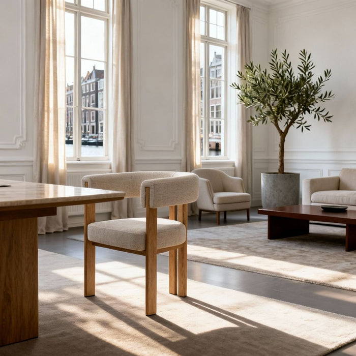 DÉJA Living - Fauteuil Beige Stof - Naturel - 67x60x70cm - Aragon