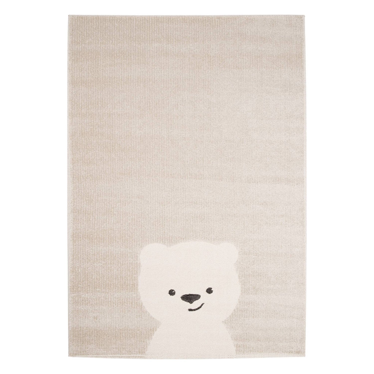 sweeek - Beige|crème kindertapijt, kleine teddybeer