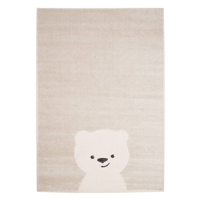 sweeek - Beige|crème kindertapijt, kleine teddybeer