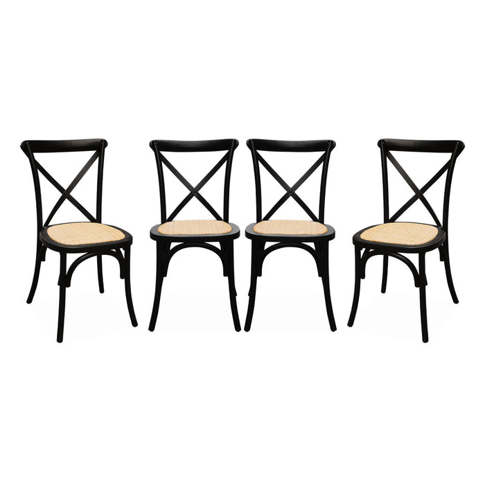 sweeek - Vintage rubberhouten bistrostoelen (set van 4)