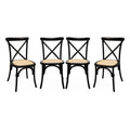 sweeek - Vintage rubberhouten bistrostoelen (set van 4)