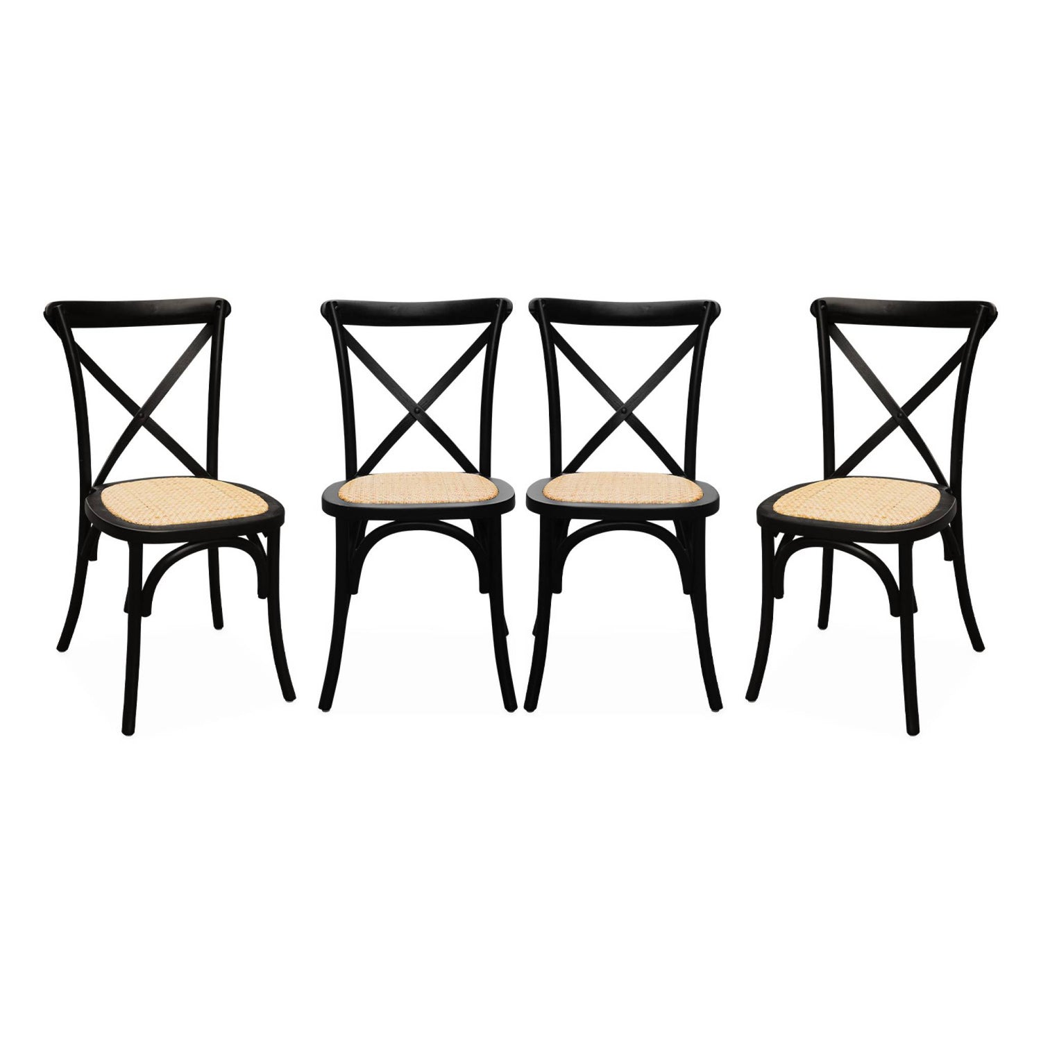 sweeek - Vintage rubberhouten bistrostoelen (set van 4)