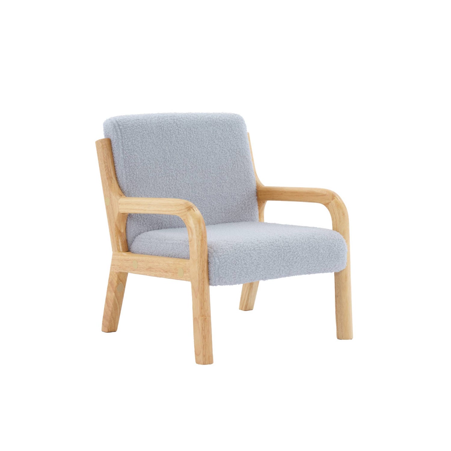 sweeek - Scandinavische kinderfauteuil in hout en boucléstof