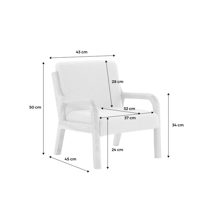 sweeek - Scandinavische kinderfauteuil in hout en boucléstof