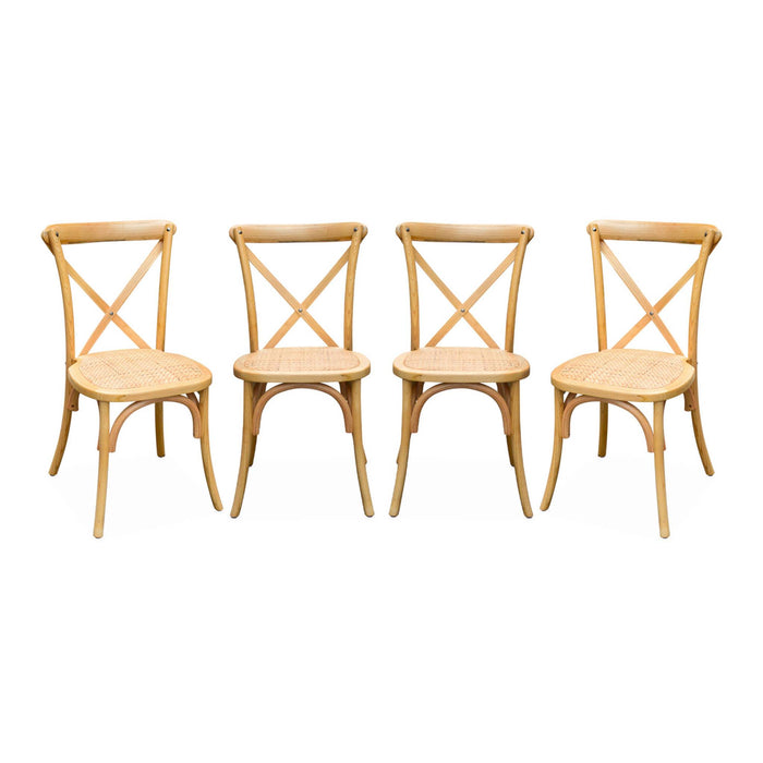 sweeek - Vintage rubberhouten bistrostoelen (set van 4)