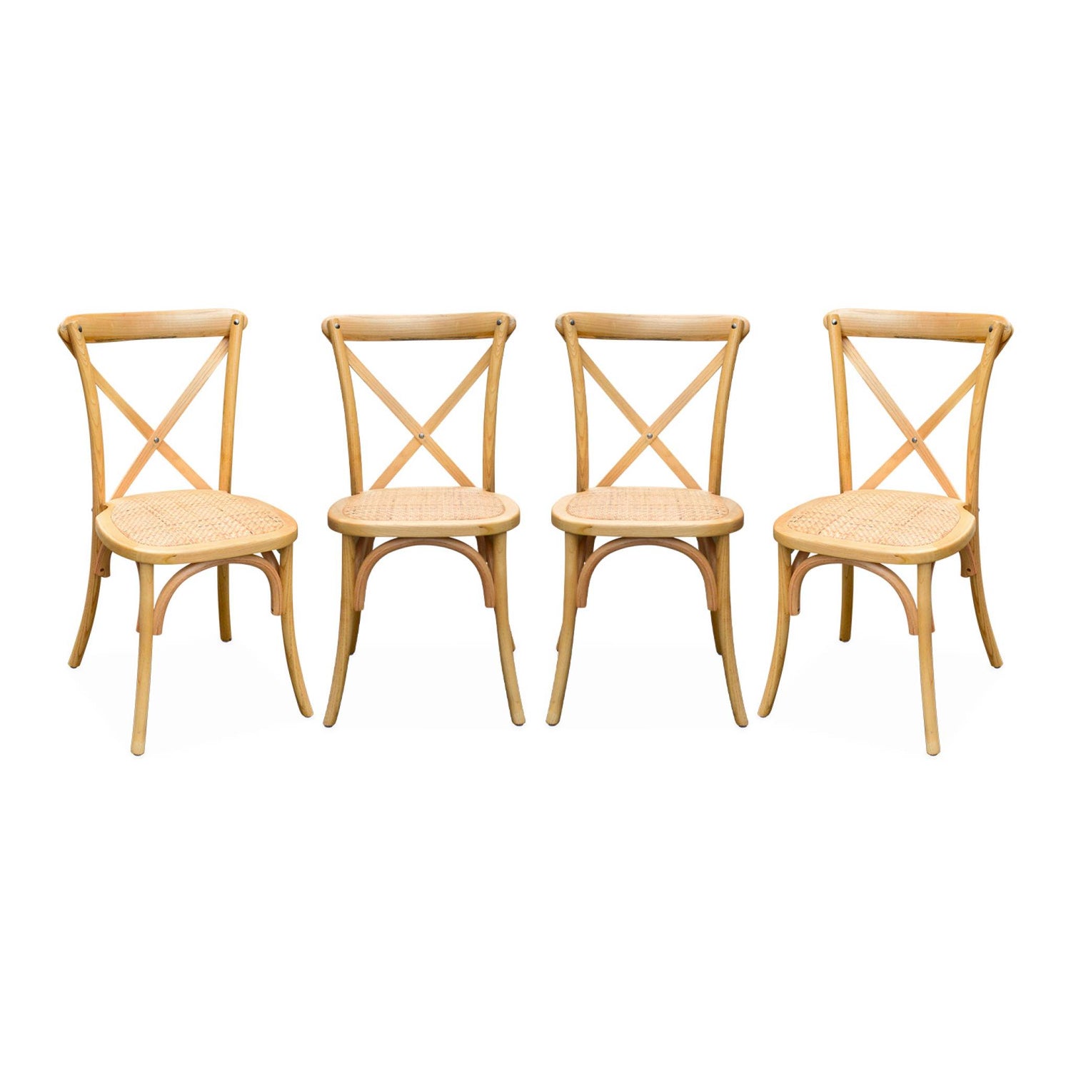 sweeek - Vintage rubberhouten bistrostoelen (set van 4)