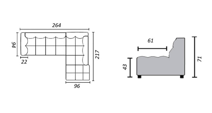 by fonQ Mush Hoekbank XL Rechts - Chenille - Ivoor