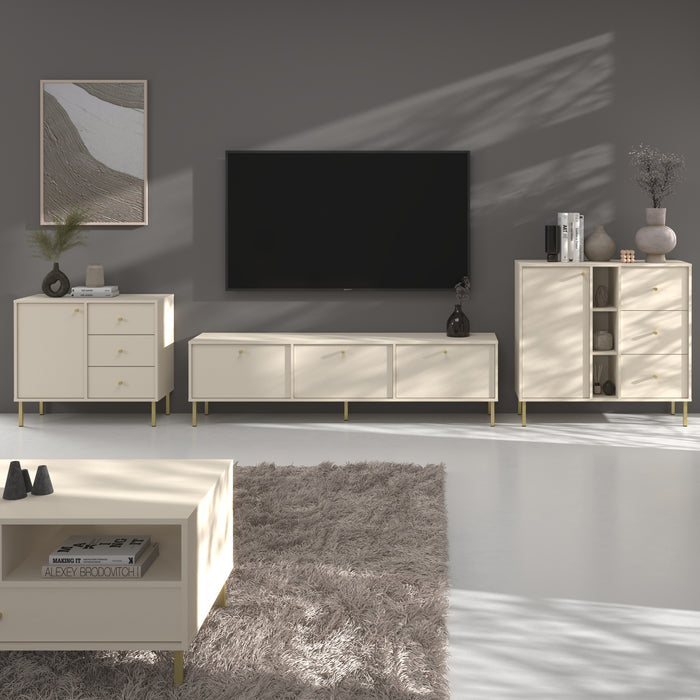 by fonQ Luvra Dressoir 3-deurs - Open Vak - Zand